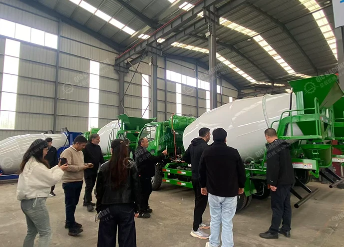 Philippines repeat customer visiting QIC Machinery mixer truck factory